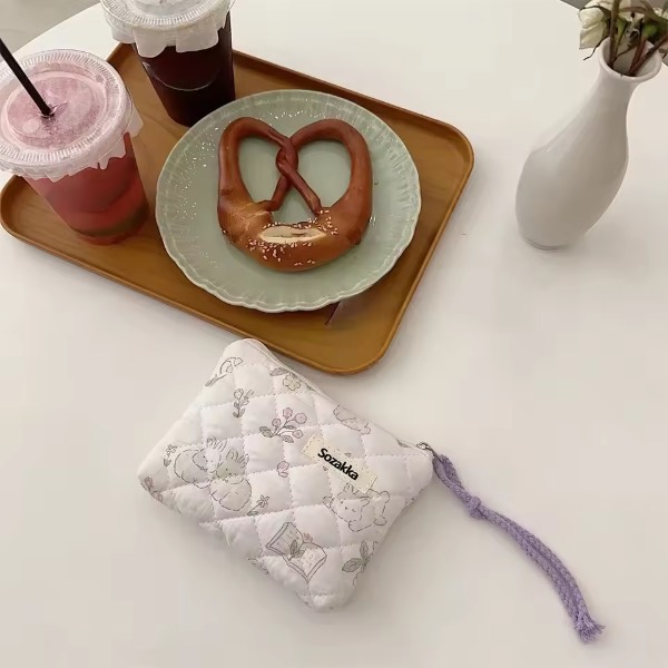 Cartoon Flower Square Cosmetic Bag