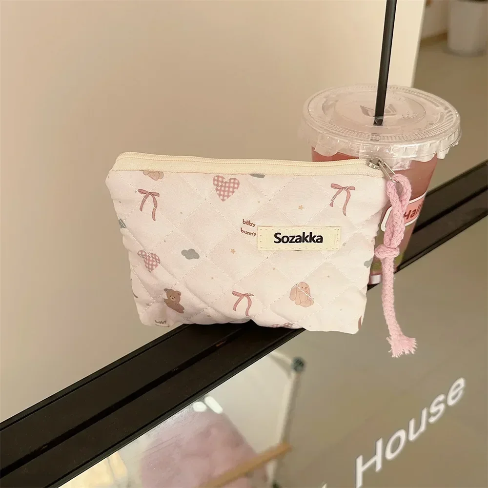 Cartoon Flower Square Cosmetic Bag