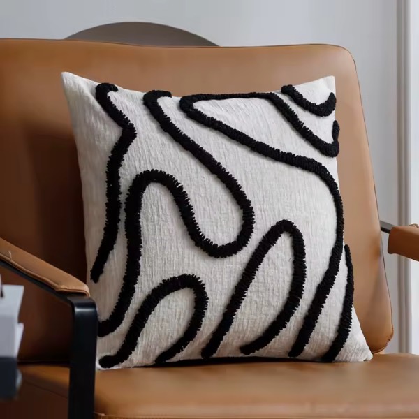 Boho Style Chenille Geometric Throw Pillow Cover