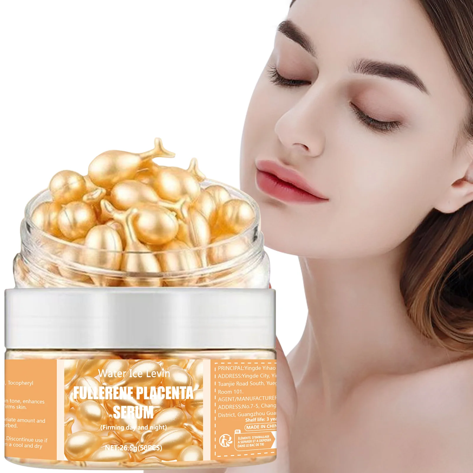 50Pcs Collagen Face Care Capsules - Anti-Aging Serum/Hyaluronic Acid