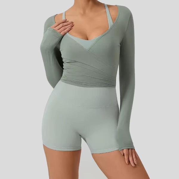 Women's Long Sleeve Yoga/Pilates Wrap Top