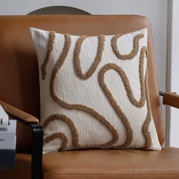 Boho Style Chenille Geometric Throw Pillow Cover