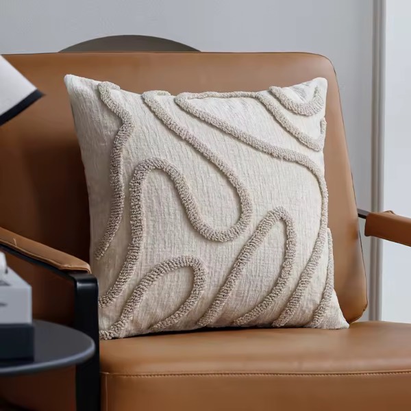 Boho Style Chenille Geometric Throw Pillow Cover