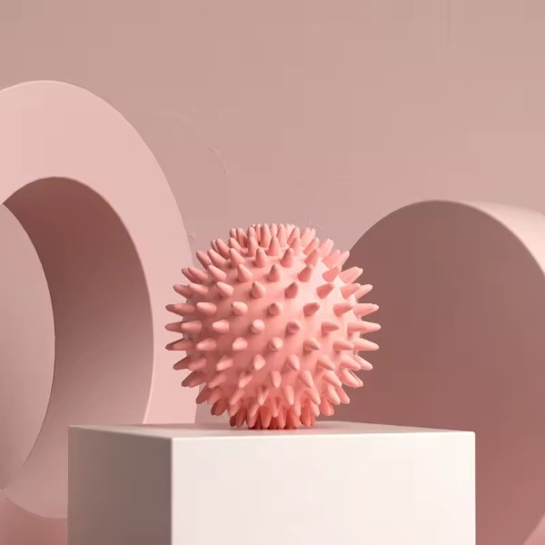 Spiked Foot Massage Ball for Plantar Fasciitis & Muscle Relief (Pink)