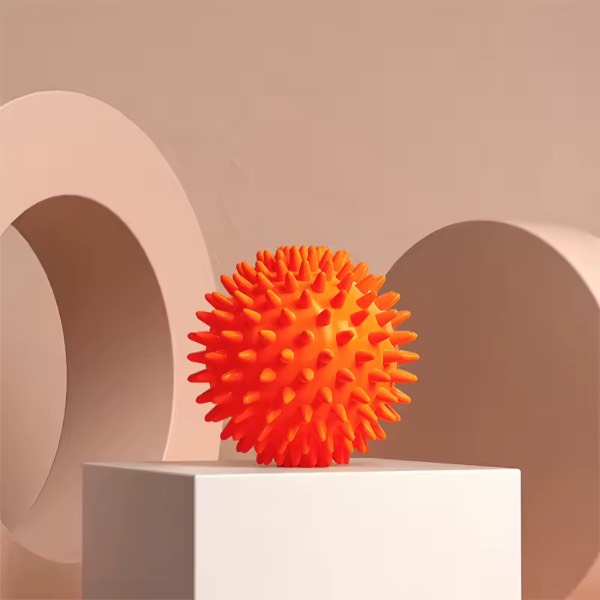 Spiked Foot Massage Ball for Plantar Fasciitis & Muscle Relief (Orange)
