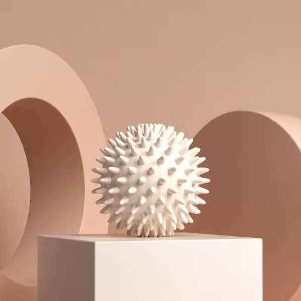Spiked Foot Massage Ball for Plantar Fasciitis & Muscle Relief (White)